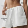 Pamuklu High-Waist Real Deal Şort - Beyaz