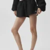 Pamuklu High-Waist Real Deal Şort - Siyah