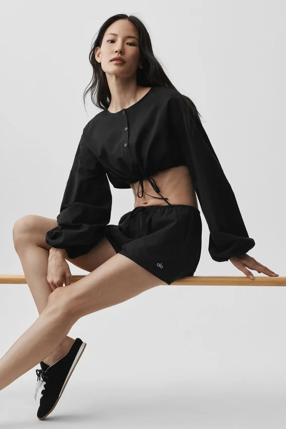 Pamuklu High-Waist Real Deal Şort - Siyah
