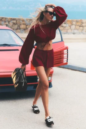 Pamuklu High-Waist Real Deal Şort - Yaz Romantizmi Kırmızısı