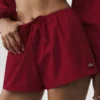 Pamuklu High-Waist Real Deal Şort - Yaz Romantizmi Kırmızısı