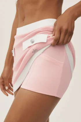 Pamuklu Kaşmir High-Waist Capri Dream Etek – Güneş Işığı Pembe/Beyaz