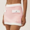 Pamuklu Kaşmir High-Waist Capri Dream Etek - Güneş Işığı Pembe/Beyaz