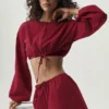 Pamuklu Kısa Kesim Real Deal Uzun Kollu - Summer Romance Kırmızı