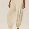 İpek Karışımlı High-Waist Radiance Pantolon - Kum Beji