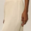 İpek Karışımlı High-Waist Radiance Pantolon - Kum Beji