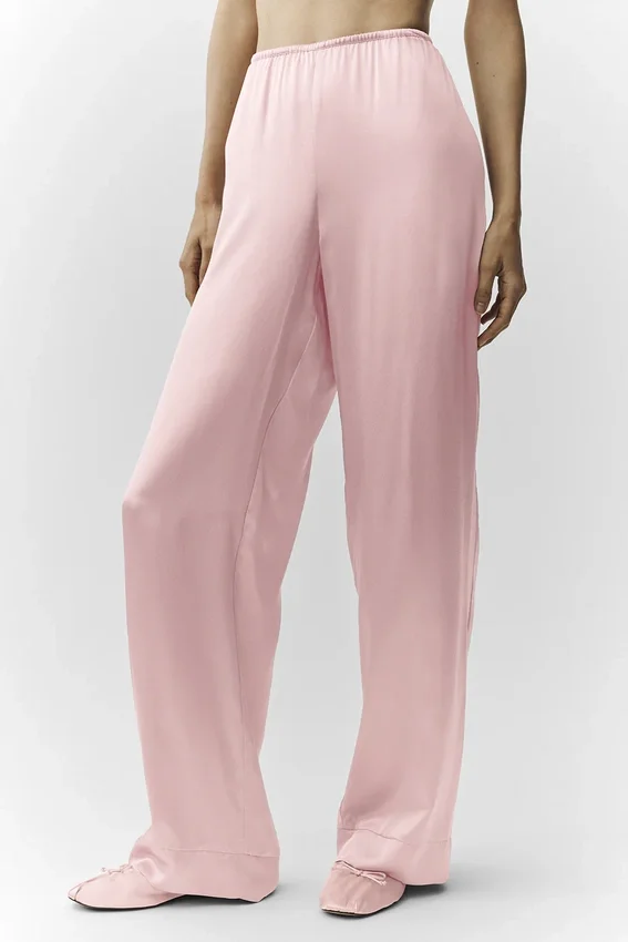 İpek Luminous Pantolon (Normal) - Pembe Şampanya