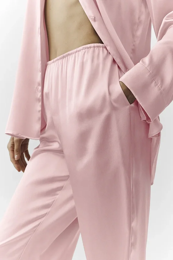 İpek Luminous Pantolon (Normal) - Pembe Şampanya