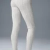 Pointelle Kazak High-Waist Be Mine Tayt - Açık Gri Melanj