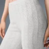Pointelle Kazak High-Waist Be Mine Tayt - Açık Gri Melanj