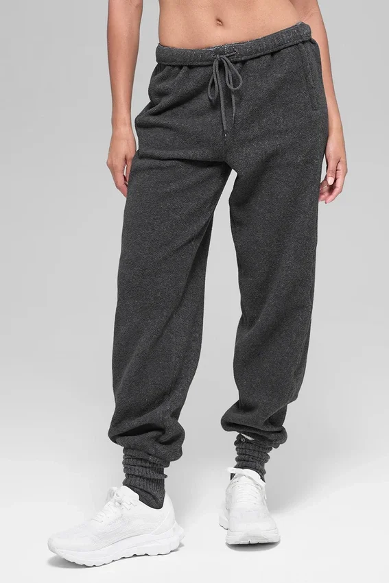 Polar Fleece High-Waist Retreat Jogger - Koyu Melanj Gri