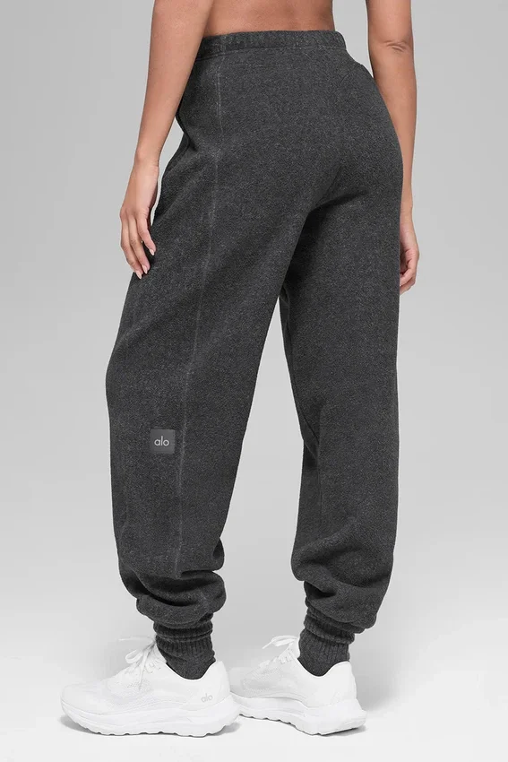 Polar Fleece High-Waist Retreat Jogger - Koyu Melanj Gri