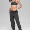 Polar Fleece High-Waist Retreat Jogger - Koyu Melanj Gri