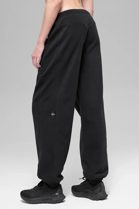 Polar Fleece High-Waist Retreat Jogger - Siyah