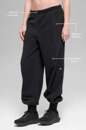 Polar Fleece High-Waist Retreat Jogger – Siyah