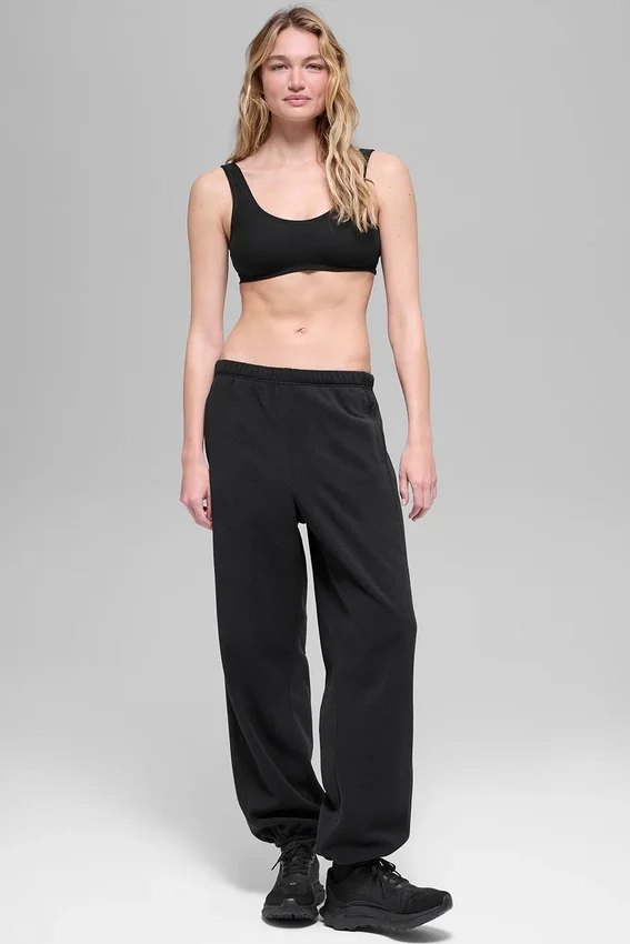 Polar Fleece High-Waist Retreat Jogger - Siyah