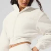 Polar Fleece Kısa Wintry Mix Ceket - Fildişi