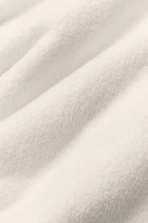Polar Fleece Kısa Wintry Mix Ceket - Fildişi