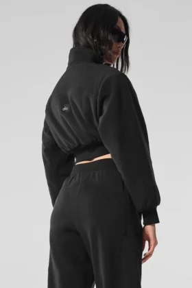 Polar Fleece Kısa Wintry Mix Ceket – Siyah