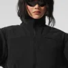 Polar Fleece Kısa Wintry Mix Ceket - Siyah