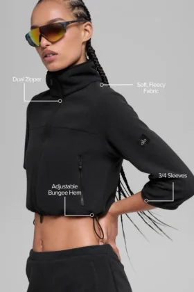 Polar Fleece Retreat Kısa Ceket – Siyah