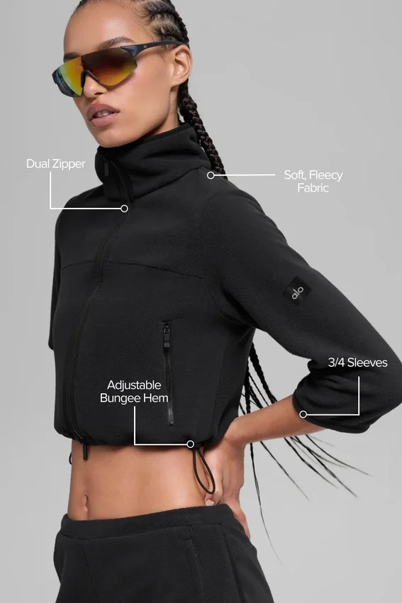 Polar Fleece Retreat Kısa Ceket - Siyah