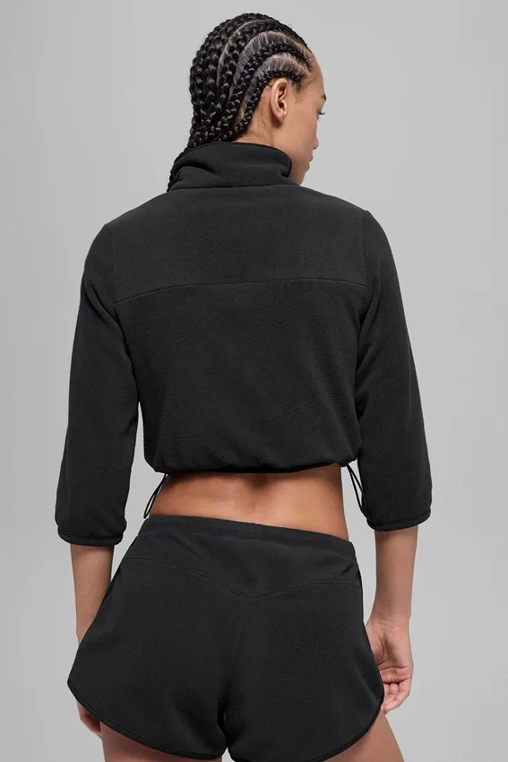 Polar Fleece Retreat Kısa Ceket - Siyah