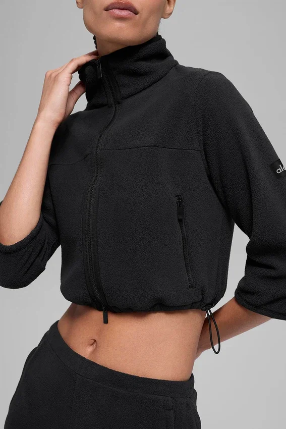Polar Fleece Retreat Kısa Ceket - Siyah