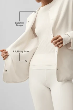 Polar Fleece Take Note Ceket – Fildişi