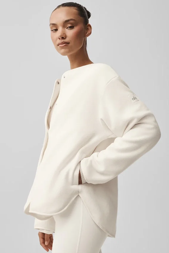 Polar Fleece Take Note Ceket - Fildişi