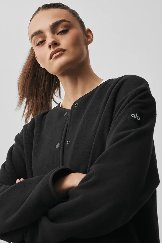 Polar Fleece Take Note Ceket - Siyah