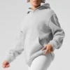 Renown Ağır French Terry Kapüşonlu Kapüşonlu Sweatshirt - Atletik Melanj Gri