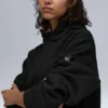 Renown Ağır French Terry Kapüşonlu Kapüşonlu Sweatshirt - Siyah