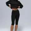 Renown Ağır French Terry Kapüşonlu Kapüşonlu Sweatshirt - Siyah