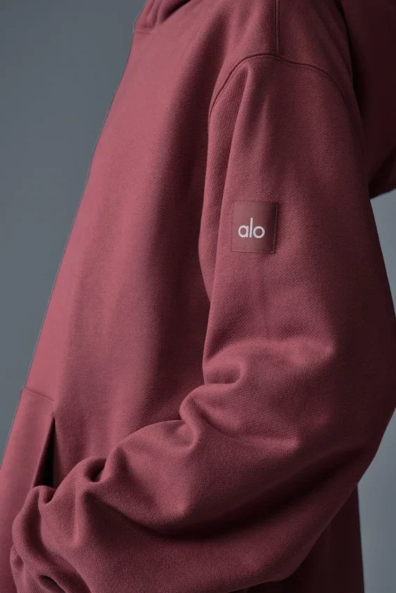 Renown Ağır French Terry Kapüşonlu Sweatshirt - Bordo Trüf
