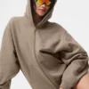 Renown Tam Fermuarlı Kapüşonlu Kapüşonlu Sweatshirt - Gravel
