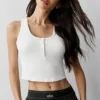 Örgü Modal Henley Atlet - Beyaz