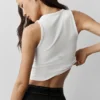 Örgü Modal Henley Atlet - Beyaz