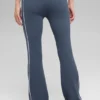Ribana Kazak Örme Highline Geniş Paça Pantolon - Bluestone/Beyaz