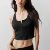 Ribana Modal Henley Tank - Siyah