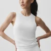 Ribbed En Pointe Tank - Beyaz