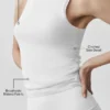 Ribbed En Pointe Tank - Beyaz