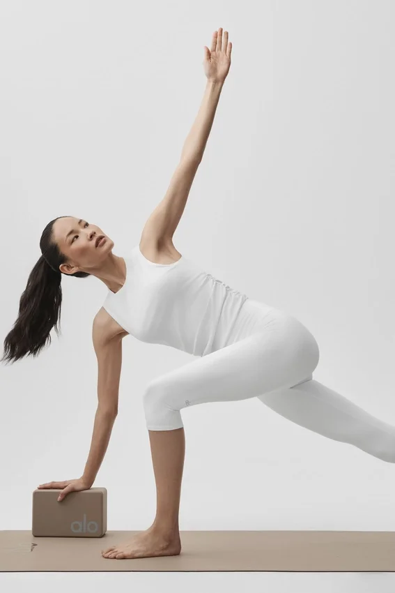 Ribbed En Pointe Tank - Beyaz