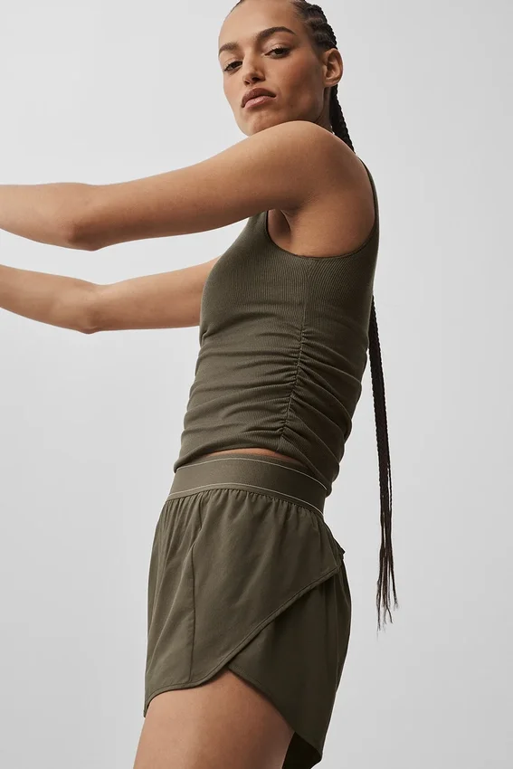 Ribbed En Pointe Tank - Zeytin Ağacı