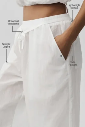 Ripstop Electric Düz Paça Pantolon – Beyaz