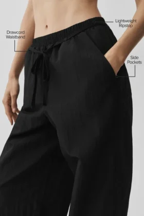Ripstop Electric Düz Paça Pantolon – Siyah