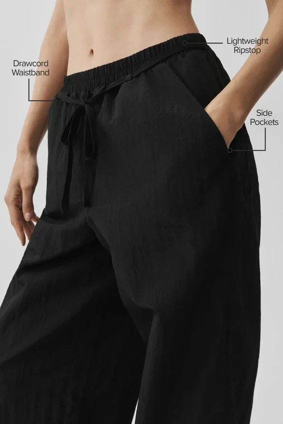 Ripstop Electric Düz Paça Pantolon - Siyah