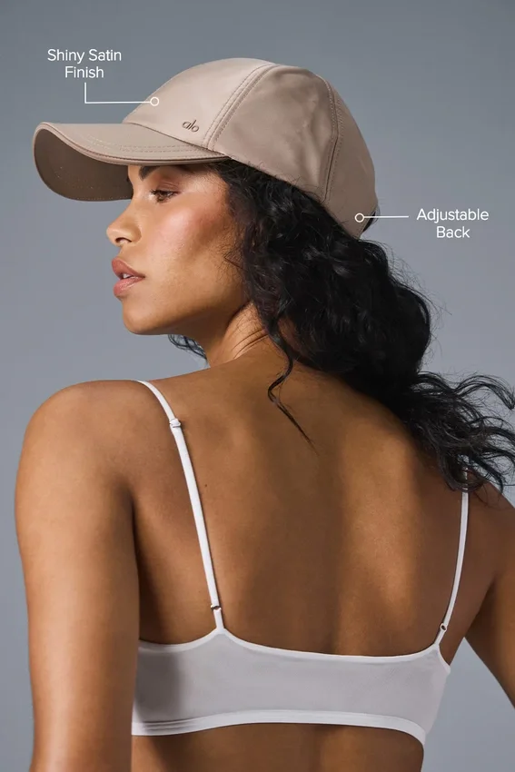 Saten Off-Duty Şapka - Taupe Saten