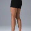 Scholar Knit High-Waist Şort - Siyah