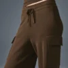 Scholar Örme High-Waist Kargo Pantolon - Espresso